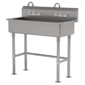 Advance Tabco FS-FM-40-F 40" Freestanding Multi-Station Hand Sink with Faucet - 14 gauge 1 image