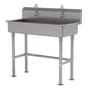 Advance Tabco FS-FM-40EFADA 40" Freestanding Multi-Station Hand Sink with e-Faucet - 14 gauge 1 image