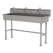 Advance Tabco FS-FM-60-ADA-F 60" Freestanding Multi-Station Hand Sink with Wrist Faucet - 14 gauge 1 image