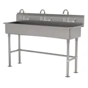Advance Tabco FS-FM-60-F 60" Freestanding Multi-Station Hand Sink with Faucet - 14 gauge 1 image
