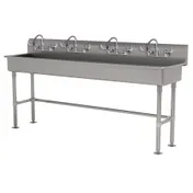 Advance Tabco FS-FM-80-ADA-F 80" Freestanding Multi-Station Hand Sink with Wrist Faucet - 14 gauge 1 image