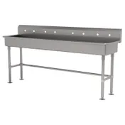 Advance Tabco FS-FM-80-ADA 80" Freestanding Multi-Station Hand Sink without Faucet - 14 gauge 1 image