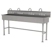 Advance Tabco FS-FM-80-F 80" Freestanding Multi-Station Hand Sink with Faucet - 14 gauge 1 image