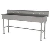 Advance Tabco FS-FM-80 80" Freestanding Multi-Station Hand Sink without Faucet - 14 gauge 1 image