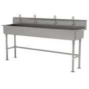 Advance Tabco FS-FM-80EF 80" Freestanding Multi-Station Hand Sink with e-Faucet - 14 gauge 1 image