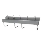 Advance Tabco FS-WM-100EF 100" Wall Mounted Multi-Station Hand Sink with e-Faucet - 14 gauge 1 image