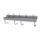 Advance Tabco FS-WM-100EFADA 100" Wall Mounted Multi-Station Hand Sink with e-Faucet - 14 gauge 1 image
