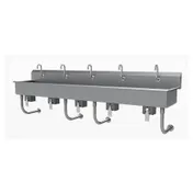 Advance Tabco FS-WM-100KV 100" Wall Mounted Multi-Station Hand Sink without Faucet-Knee Valves/14 g 1 image