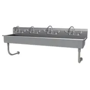 Advance Tabco FS-WM-80-ADA-F 80" Wall Mounted Multi-Station Hand Sink with Wrist Faucet - 14 gauge 1 image