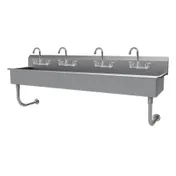 Advance Tabco FS-WM-80-F 80" Wall Mounted Multi-Station Hand Sink with Faucet - 14 gauge 1 image