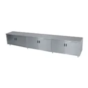 Advance Tabco HB-SS-3612M 144" Cabinet Base Hinged Doors Work Table with Mid-Shelf & 6 Doors 1 image