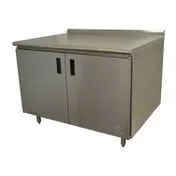 Advance Tabco HF-SS-2412M 144" Cabinet Base Hinged Doors Work Table with Mid-Shelf & 6 Doors 1 image