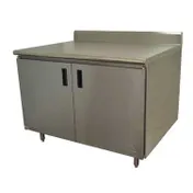 Advance Tabco HK-SS-2412M 144" Cabinet Base Hinged Doors Work Table with Mid-Shelf & 6 Doors 1 image