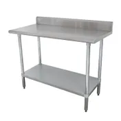 Advance Tabco KSLAG-244-X 48" Open Base Work Table w/ Undershelf, 5" Backsplash / 16 Ga. Top - Flyer 1 image
