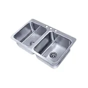 Advance Tabco SS-2-4521-7 Smart Series Drop-In Sink, 2-Compartment 1 image