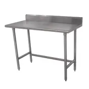 Advance Tabco TKSLAG-304-X 48" Open Base Work Table w/ Side & Rear Crossrails, 5" Backsplash / Flyer 1 image