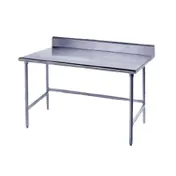 Advance Tabco TKSS-244 48" Open Base Work Table with Side & Rear Crossrails, 5" Backsplash / 14 Ga 1 image