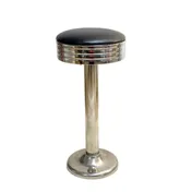 AAA Furniture Wholesale 120-31-BVS Swivel Bar Stool, 31" Height, Backless, Black Vinyl Seat, Chrome Frame 1 image