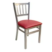 AAA Furniture Wholesale 309 GR4-SLV Indoor Side Chair with Slat Back and Upholstered Seat 1 image
