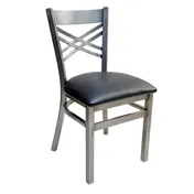 AAA Furniture Wholesale 310/CLEAR COAT BVS Indoor Side Chair with Upholstered Seat, Black 1 image