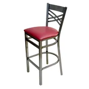 AAA Furniture Wholesale 310BS/CLEAR COAT GR5 Bar Stool - Crossback, Upholstered Seat, Grade 5 Vinyl 1 image