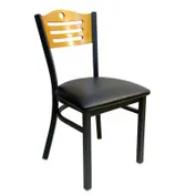 AAA Furniture Wholesale 315A GR4 Indoor Side Chair with Wood Back and Upholstered Seat, Black 1 image