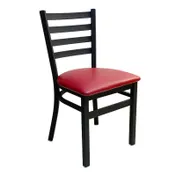 AAA Furniture Wholesale 316 GR4 Indoor Side Chair with Ladder Back and Upholstered Seat, Black 1 image
