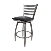 AAA Furniture Wholesale 316BS/CC/SW GR5 - Swivel Bar Stool, Ladder Back, Upholstered Vinyl Seat, Metal Frame 1 image