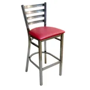 AAA Furniture Wholesale 316BS/CLEAR COAT GR4 Bar Stool - Ladder Back, Upholstered Seat, Footrest, COM/Grade 4 1 image