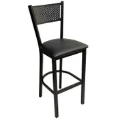 AAA Furniture Wholesale 317BS BVS-BLK Bar Stool - Mesh Back, Upholstered Seat, Black Vinyl Metal Frame 1 image