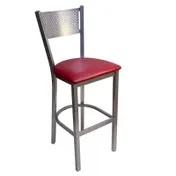 AAA Furniture Wholesale 317BS GR4-SLV Bar Stool - Mesh Back, Upholstered Seat, Silver Metal Frame, COM Grade 4 1 image