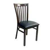 AAA Furniture Wholesale 327 BVS Indoor Side Chair with 5-Slat Back and Upholstered Seat, Black 1 image