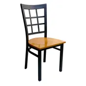 AAA Furniture Wholesale 328 WS Indoor Side Chair with Upholstered Seat, Black 1 image