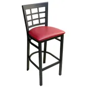AAA Furniture Wholesale 328BS GR4 Bar Stool - Upholstered Seat, Metal Grid Back, Matte Black, COM/Grade 4 1 image