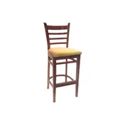 AAA Furniture Wholesale 411A-BS GR4 Bar Stool - Flared Ladder Back, Upholstered Seat, Gold Foot Cover, UPH 1 image