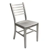 AAA Furniture Wholesale 805A Aluminum Outdoor Side Chair with Ladder Back, Brushed Finish, Quick Ship 1 image
