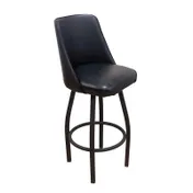AAA Furniture Wholesale SRB-316/BUCKET Bar Stool - Black Vinyl Bucket Seat, Glossy Black Metal Frame, Armless 1 image