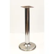 AAA Furniture Wholesale TSR12 Dining Height Metal Table Base, 12" Base, 3" Chrome Column, Stainless Steel, Bolt-Down 1 image