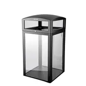 Alpine Industries ALP471-40-CLR Trash Container, 40-Gal, 21"x21"x41" Steel, DSH-Compliant, Piano Hinge 1 image