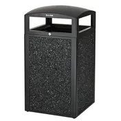 Alpine Industries ALP471-40-GRYS All-Weather 40-Gal Trash Can 21"x21"x41" Gray Stone-Panel Steel 1 image