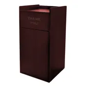 Alpine Industries ALP476-MA 40 Gallon Mahogany Finish Wood Veneer Drop Hole Trash Can Tray Shelf 1 image