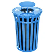 Alpine Industries ALP479-38-1-BLU Trash Can, 38-Gallon, 43" H, 26" D, Steel, Blue Finish 1 image