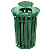 Alpine Industries ALP479-38-1-GRN - Trash Can, 38-Gallon, 43" H, 26" D, Green Rain Bonnet Lid- 1/Each 1 image