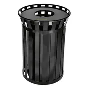 Alpine Industries ALP479-38 Outdoor Metal Trash Can 38-Gallon, 36" H x 26" D, Black, No Lid 1 image