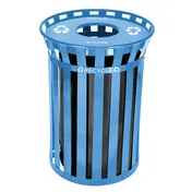 Alpine Industries ALP479-38-BLU Outdoor Metal Trash Can, 38-Gallon, 36" H x 26" D, Steel, Blue Finish 1 image