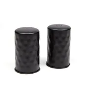 American Metalcraft BHSP2 Salt & Pepper Set, 2 oz, 1-3/4" Dia x 2-3/4" H, Hammered Black Stainless Steel 1 image