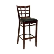 ATS 523-BS Bar Stool, Nine Grid Back, Upholstered Seat, Beech Wood Frame, Armless, Standard Bar Stool Type 1 image