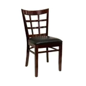 American Tables & Seating 523 Indoor Side Chair with 9 Grid Back and Upholstered Seat, Beech Frame 1 image