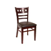American Tables & Seating 563 Indoor Side Chair with Ladder Back and Upholstered Seat, Beech Frame 1 image