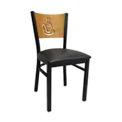 American Tables & Seating 72 BVS Indoor Side Chair with Solid Wood Back and Upholstered Seat, Metal Frame 1 image
